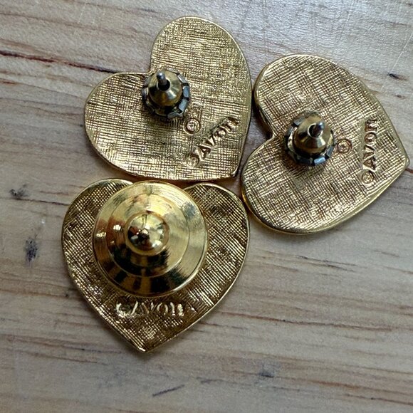 Vintage Avon Heart Of America Gold-Tone Enamel Patriotic American Flag Heart Pos - Picture 12 of 16